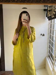 Olive Artical block printed lawn 2pc dress for womens